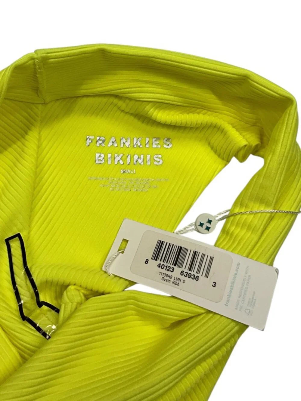 Frankies Bikinis Gavin Cheeky Bikini Bottom S Lemonade Swimwear NEW